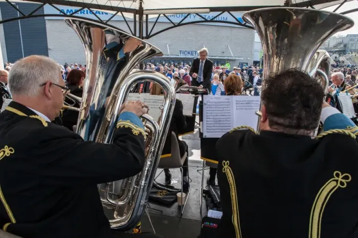 Framed Print : Brass Band Performance at Brighton and Hove Albion vs. Burnley (April 2016) Framed Print : Brass Band Performance at Brighton and Hove Albion vs. Burnley (April 2016)