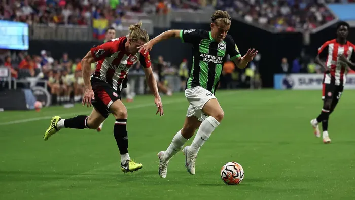 Framed Print : Brentford vs. Brighton and Hove Albion: Pre-Season Clash at Mercedes-Benz Stadium (USA Tour 2023) Framed Print : Brentford vs. Brighton and Hove Albion: Pre-Season Clash at Mercedes-Benz Stadium (USA Tour 2023)