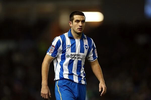 Brighton Derby: Gary Dicker of Brighton & Hove Albion in Action against Derby County, January 12, 2013