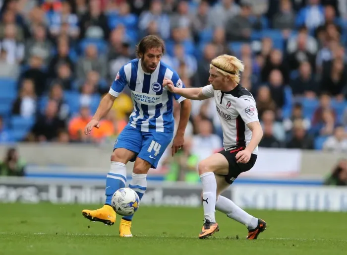 Framed Print : Brighton & Hove Albion: Inigo Calderon at American Express Community Stadium during SkyBet Championship Match vs Rotherham United (25th October 2014) Framed Print : Brighton & Hove Albion: Inigo Calderon at American Express Community Stadium during SkyBet Championship Match vs Rotherham United (25th October 2014)