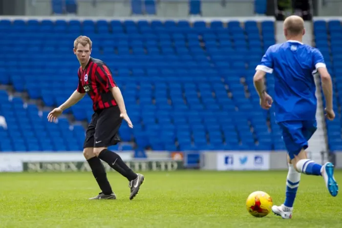 Framed Print : Brighton & Hove Albion: 12 Staff Match on the Pitch (25May15)