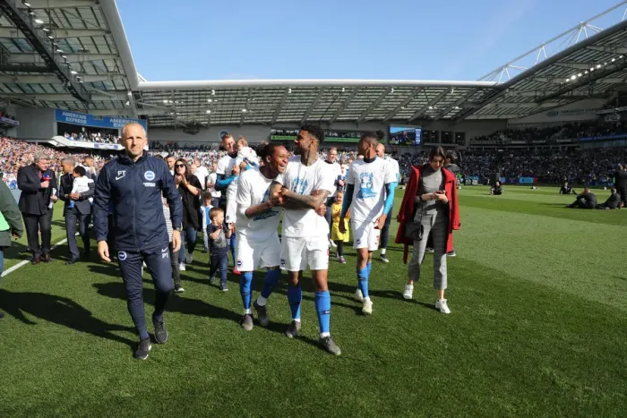 Framed Print : Brighton and Hove Albion: Premier League Survival Celebration - Players Lap of Appreciation (12 May 2019 vs Manchester City) Framed Print : Brighton and Hove Albion: Premier League Survival Celebration - Players Lap of Appreciation (12 May 2019 vs Manchester City)