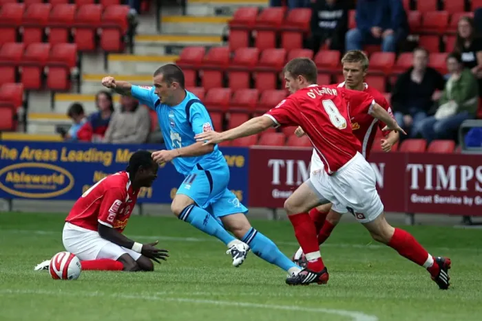 Framed Print : Brighton & Hove Albion: 2008-09 Away Game at Crewe Alexandra