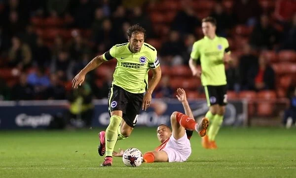 Brighton and Hove Albion in Action against Walsall during the 2015 Capital One Cup Match