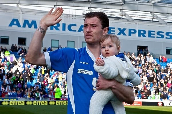 Brighton & Hove Albion: Ashley Barnes Emotional Lap of Honor after Securing Promotion to Championship (Brighton v Birmingham, March 21, 2012)