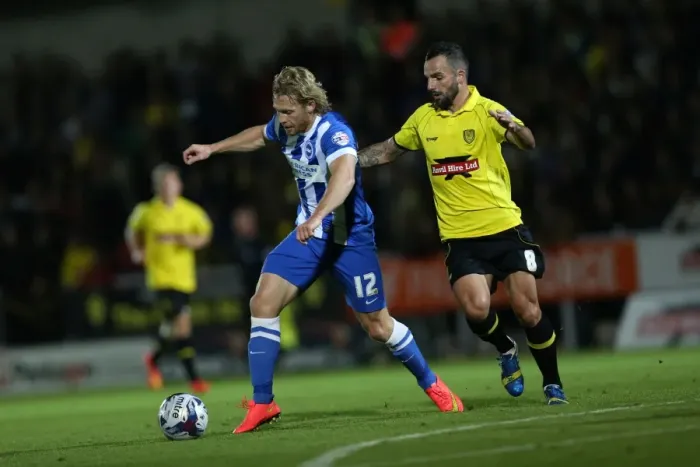 Framed Print : Brighton & Hove Albion Away at Burton Albion (24SEP14)