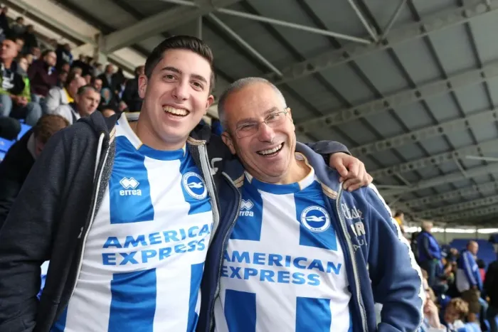 Framed Print : Brighton and Hove Albion Away Days 2013-14: Seafront Fans at Reading Framed Print : Brighton and Hove Albion Away Days 2013-14: Seafront Fans at Reading