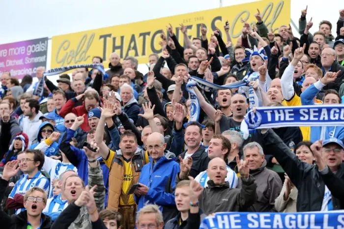Framed Print : Brighton & Hove Albion Away at Yeovil Town (2013-14 Season): October 19, 2013