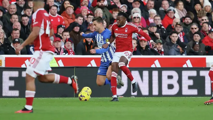 Framed Print : Brighton and Hove Albion Battle Nottingham Forest in Premier League Clash (25NOV23)