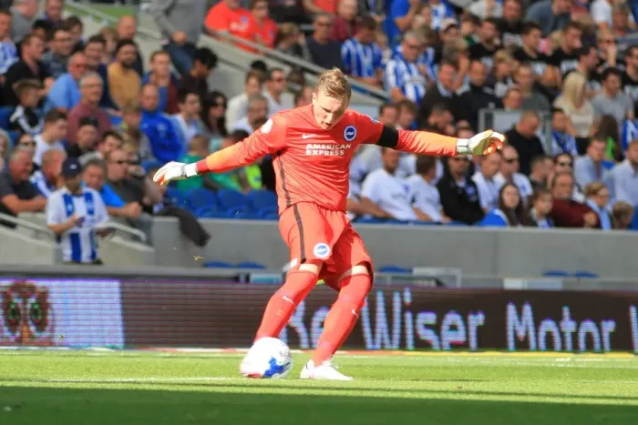 Framed Print : Brighton & Hove Albion: David Stockdale in Action against Hull City (Sky Bet Championship 2015)