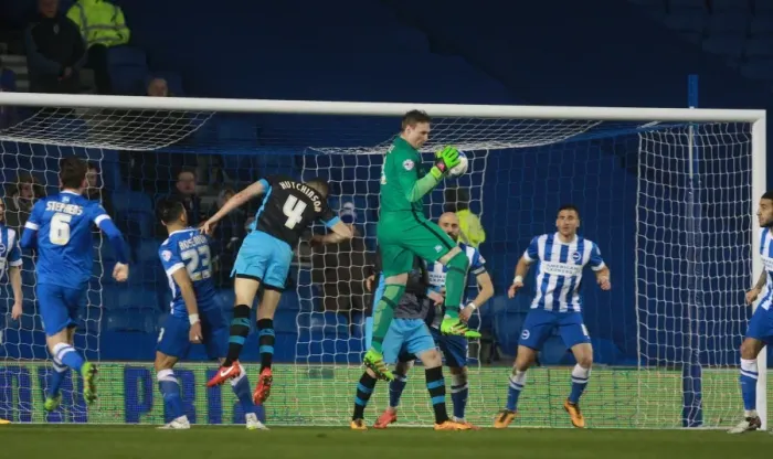 Framed Print : Brighton & Hove Albion: David Stockdale Saves Cross vs. Sheffield Wednesday (08.03.2016) Framed Print : Brighton & Hove Albion: David Stockdale Saves Cross vs. Sheffield Wednesday (08.03.2016)