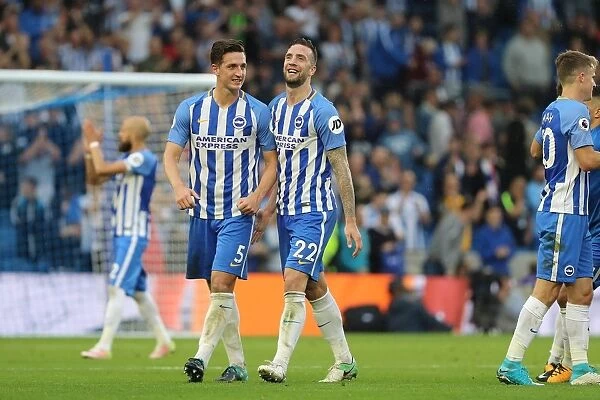 Brighton and Hove Albion: Dunk and Duffy Celebrate Victory over Newcastle United (24SEP17)