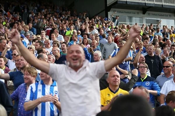 Brighton & Hove Albion: Euphoric Fans Celebrate Championship Victory at Craven Cottage (15th Aug 2015)
