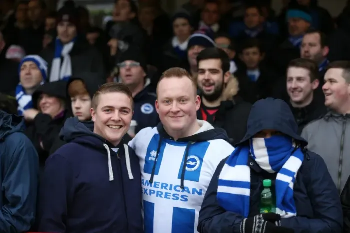 Framed Print : Brighton and Hove Albion FA Cup Fans at Griffin Park (03JAN15) Framed Print : Brighton and Hove Albion FA Cup Fans at Griffin Park (03JAN15)