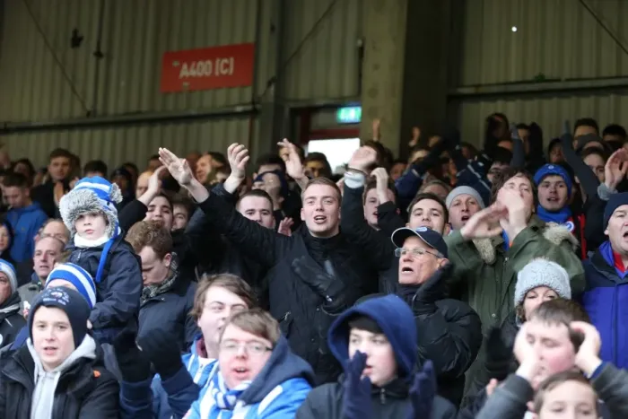 Framed Print : Brighton and Hove Albion FA Cup Fans at Griffin Park (03JAN15) Framed Print : Brighton and Hove Albion FA Cup Fans at Griffin Park (03JAN15)