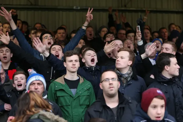 Framed Print : Brighton and Hove Albion FA Cup Fans at Griffin Park (2015) Framed Print : Brighton and Hove Albion FA Cup Fans at Griffin Park (2015)