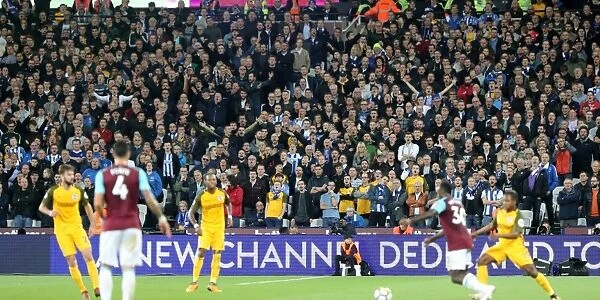 Brighton and Hove Albion Fans in Action: A Passionate Premier League Showdown - West Ham United vs. Brighton and Hove Albion (2017)