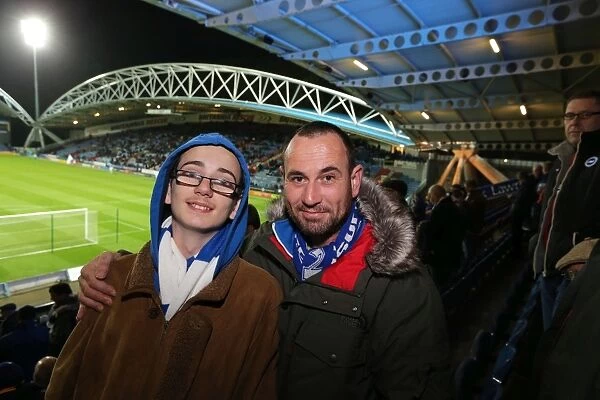 Brighton and Hove Albion Fans in Action at Huddersfield Championship Match, 2014