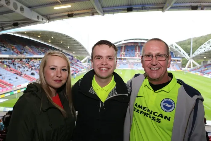 Framed Print : Brighton and Hove Albion Fans in Action: Huddersfield Championship Clash, August 2015 Framed Print : Brighton and Hove Albion Fans in Action: Huddersfield Championship Clash, August 2015