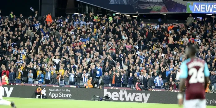 Framed Print : Brighton and Hove Albion Fans in Action: A Passionate Premier League Showdown against West Ham United (2017) Framed Print : Brighton and Hove Albion Fans in Action: A Passionate Premier League Showdown against West Ham United (2017)