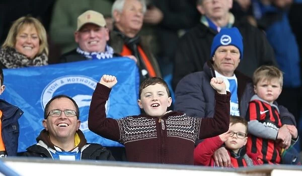 Brighton and Hove Albion Fans in Action at Sheffield Wednesday Championship Match, 14 February 2015
