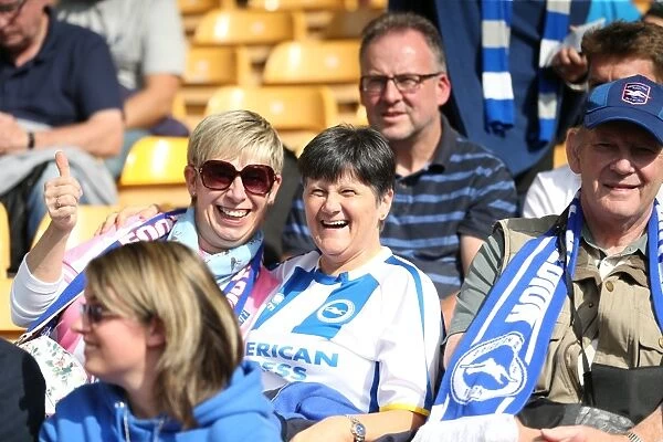 Brighton and Hove Albion Fans in Action at Wolverhampton Wanderers Championship Clash, August 2015
