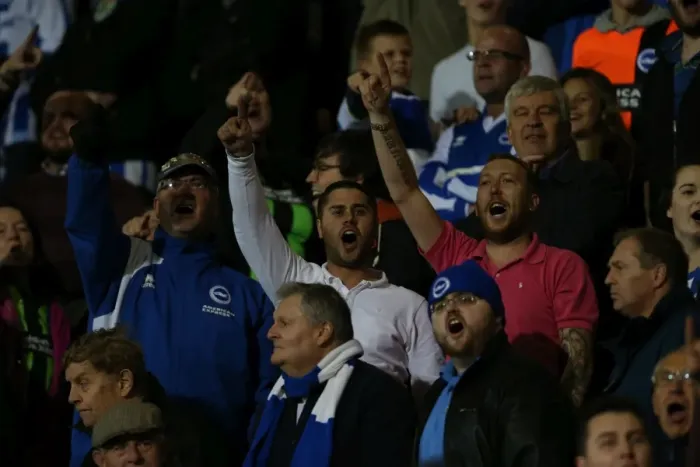 Framed Print : Brighton & Hove Albion Fans at American Express Community Stadium during SkyBet Championship Match vs. Bournemouth (1st November 2014) Framed Print : Brighton & Hove Albion Fans at American Express Community Stadium during SkyBet Championship Match vs. Bournemouth (1st November 2014)