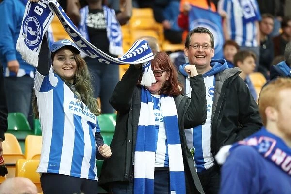 Brighton and Hove Albion Fans at Carrow Road: Intense Rivalry in the EFL Sky Bet Championship (Norwich City vs. Brighton and Hove Albion, 21st April 2017)