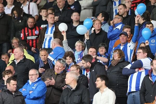 Brighton and Hove Albion Fans Celebrate at Middlesbrough's Riverside Stadium during Sky Bet Championship Match (02MAY15)
