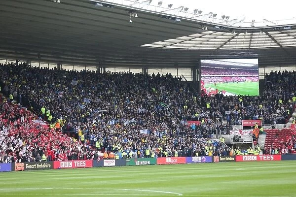 Brighton and Hove Albion Fans Celebrate at Middlesbrough's Riverside Stadium during Sky Bet Championship Match (07 / 05 / 2016)