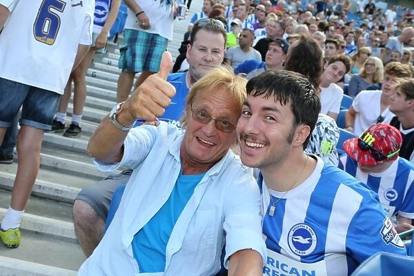 Brighton and Hove Albion Fans Celebrate at American Express Community Stadium During Pre-season Match Against Sevilla FC (2015)