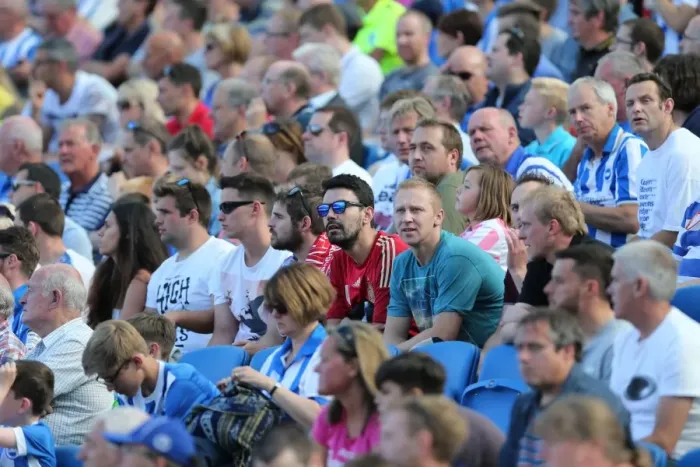 Framed Print : Brighton and Hove Albion Fans Celebrate at American Express Community Stadium During Pre-season Match Against Sevilla FC (2015) Framed Print : Brighton and Hove Albion Fans Celebrate at American Express Community Stadium During Pre-season Match Against Sevilla FC (2015)