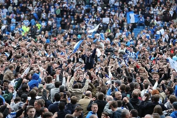 Brighton and Hove Albion Fans Celebrate Championship Victory over Wigan Athletic at American Express Community Stadium (17APR17)