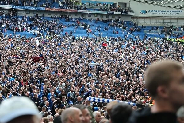 Brighton and Hove Albion Fans Celebrate Championship Victory over Wigan Athletic at American Express Community Stadium (17APR17)