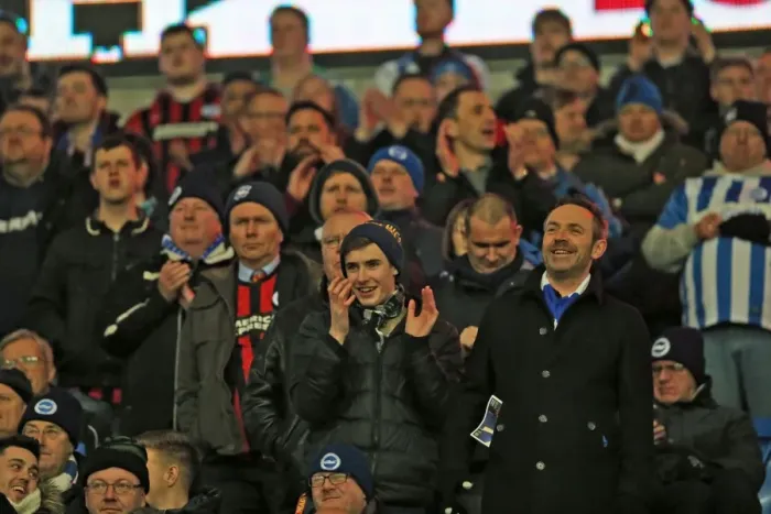 Framed Print : Brighton and Hove Albion Fans Epic Presence at Cardiff City Stadium, 10th February 2015 Framed Print : Brighton and Hove Albion Fans Epic Presence at Cardiff City Stadium, 10th February 2015