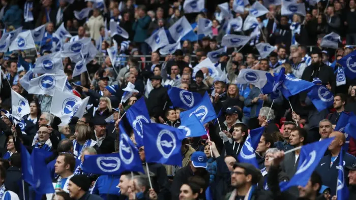 Framed Print : Brighton and Hove Albion Fans Euphoria at FA Cup Semi-Final vs Manchester City, Wembley Stadium (2019) Framed Print : Brighton and Hove Albion Fans Euphoria at FA Cup Semi-Final vs Manchester City, Wembley Stadium (2019)
