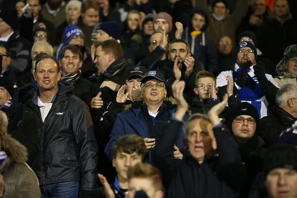 Brighton and Hove Albion Fans in Full Force: A Sea ofColors at Fulham's Craven Cottage (29DEC14)