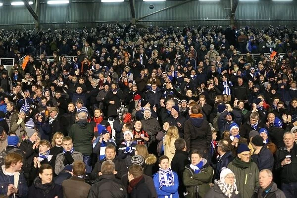 Brighton & Hove Albion Fans in Full Force: A Sea of Colors at Fulham's Craven Cottage (29DEC14)