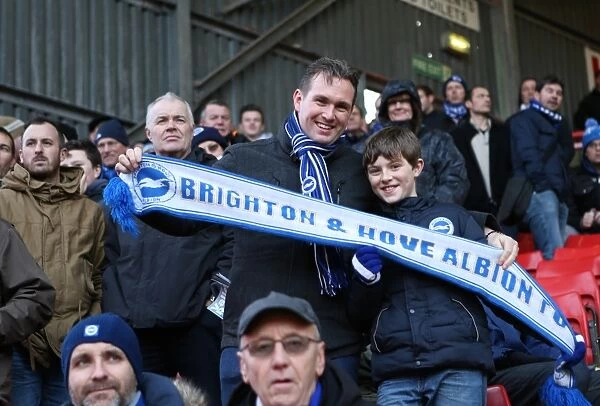 Brighton and Hove Albion Fans in Full Force: A Sea of Colors at Charlton Athletic Championship Clash, 10 January 2015