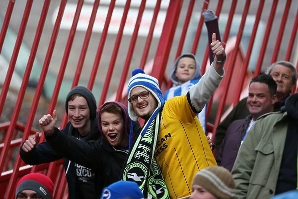Brighton and Hove Albion Fans in Full Force: A Sea of Colors at The Valley during the Charlton Athletic Championship Match (10 January 2015)
