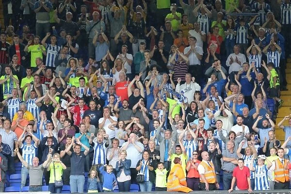 Brighton and Hove Albion Fans in Full Force: Intense Moments at the Ipswich Town Championship Clash (August 2015)