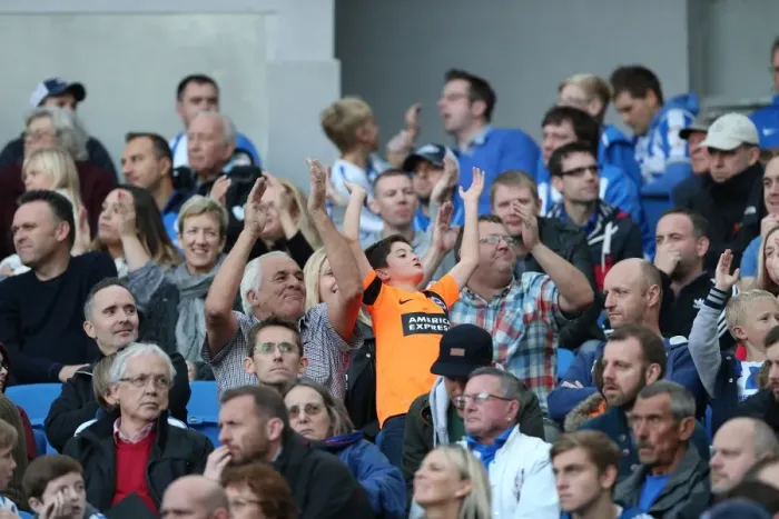 Framed Print : Brighton & Hove Albion Fans in Full Force at American Express Community Stadium during SkyBet Championship Match vs. Rotherham United (October 2014) Framed Print : Brighton & Hove Albion Fans in Full Force at American Express Community Stadium during SkyBet Championship Match vs. Rotherham United (October 2014)