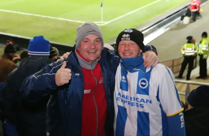 Framed Print : Brighton and Hove Albion Fans in Full Force at Cardiff City Stadium, 10th February 2015 Framed Print : Brighton and Hove Albion Fans in Full Force at Cardiff City Stadium, 10th February 2015