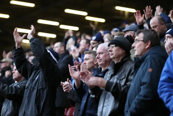 Framed Print : Brighton and Hove Albion Fans in Full Force at Charlton Athletic Championship Match, The Valley, 10 January 2015