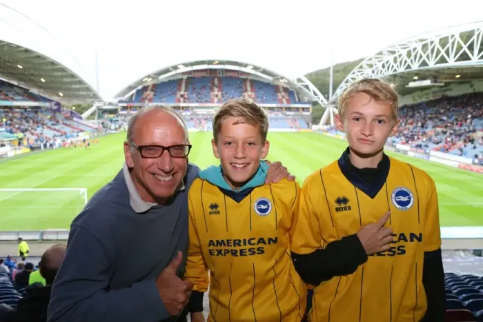 Framed Print : Brighton and Hove Albion Fans in Full Force at Huddersfield Town Championship Clash, August 2015 Framed Print : Brighton and Hove Albion Fans in Full Force at Huddersfield Town Championship Clash, August 2015