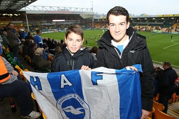 Brighton and Hove Albion Fans in Full Force at Norwich City's Carrow Road (Sky Bet Championship Match, 22 November 2014)