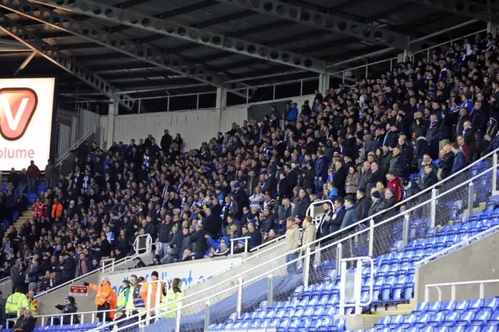 Framed Print : Brighton and Hove Albion Fans in Full Force at Reading's Madejski Stadium (10MAR15)