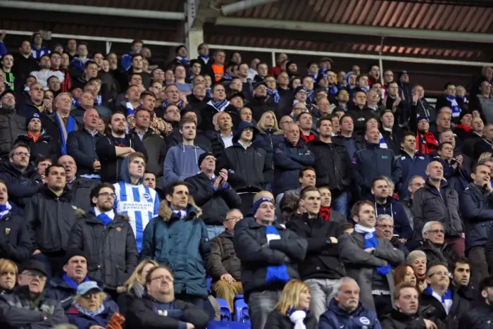 Framed Print : Brighton and Hove Albion Fans in Full Force at Reading's Madejski Stadium (10MAR15) Framed Print : Brighton and Hove Albion Fans in Full Force at Reading's Madejski Stadium (10MAR15)