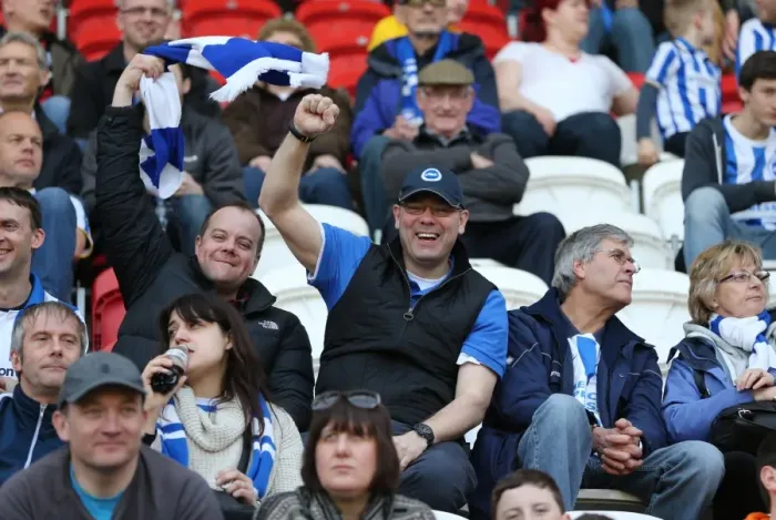 Framed Print : Brighton and Hove Albion Fans in Full Force: Rotherham United vs. Brighton and Hove Albion, April 2015 Framed Print : Brighton and Hove Albion Fans in Full Force: Rotherham United vs. Brighton and Hove Albion, April 2015