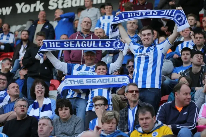 Framed Print : Brighton and Hove Albion Fans in Full Force: Rotherham United vs. Brighton and Hove Albion, April 2015 Framed Print : Brighton and Hove Albion Fans in Full Force: Rotherham United vs. Brighton and Hove Albion, April 2015